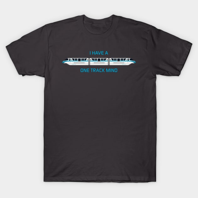 Teal One Track Mind T-Shirt by Enzwell